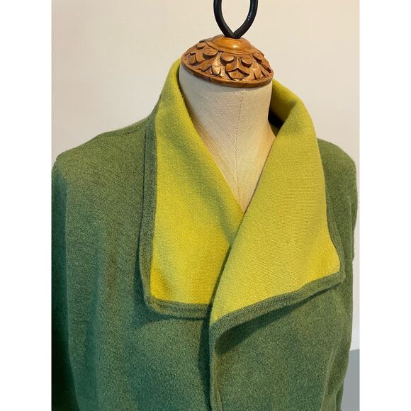 Elena Wang womens open front two tone green cardigan size XS - Picture 2 of 9